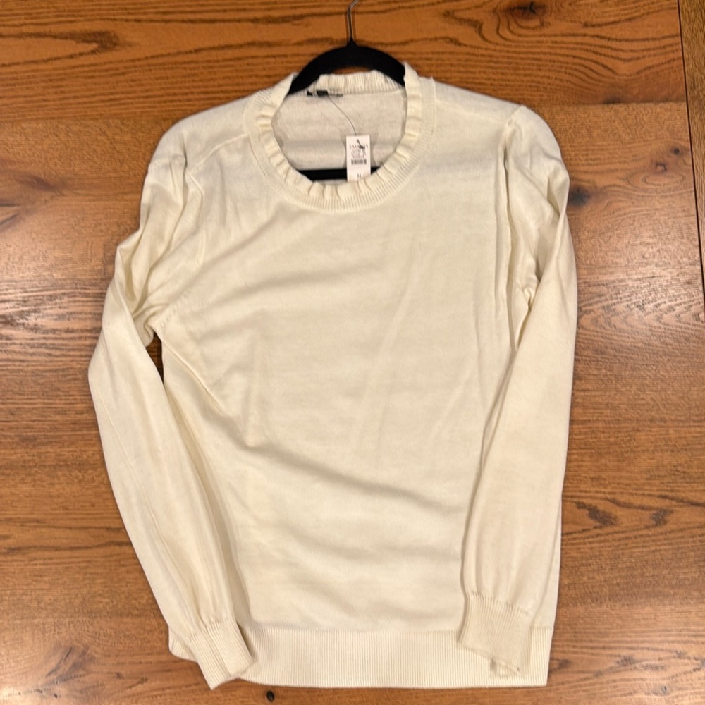 Talbots new sweater. Cream/off white in color.  Size medium.  Tags attatched